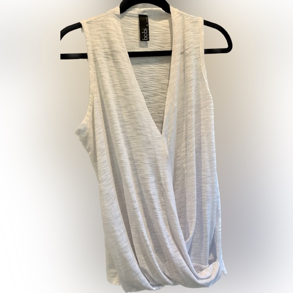 Bobi Los Angeles Faux wrap WHITE tunic tank top 
Women’s M Medium (8-10) NEW - Picture 1 of 5